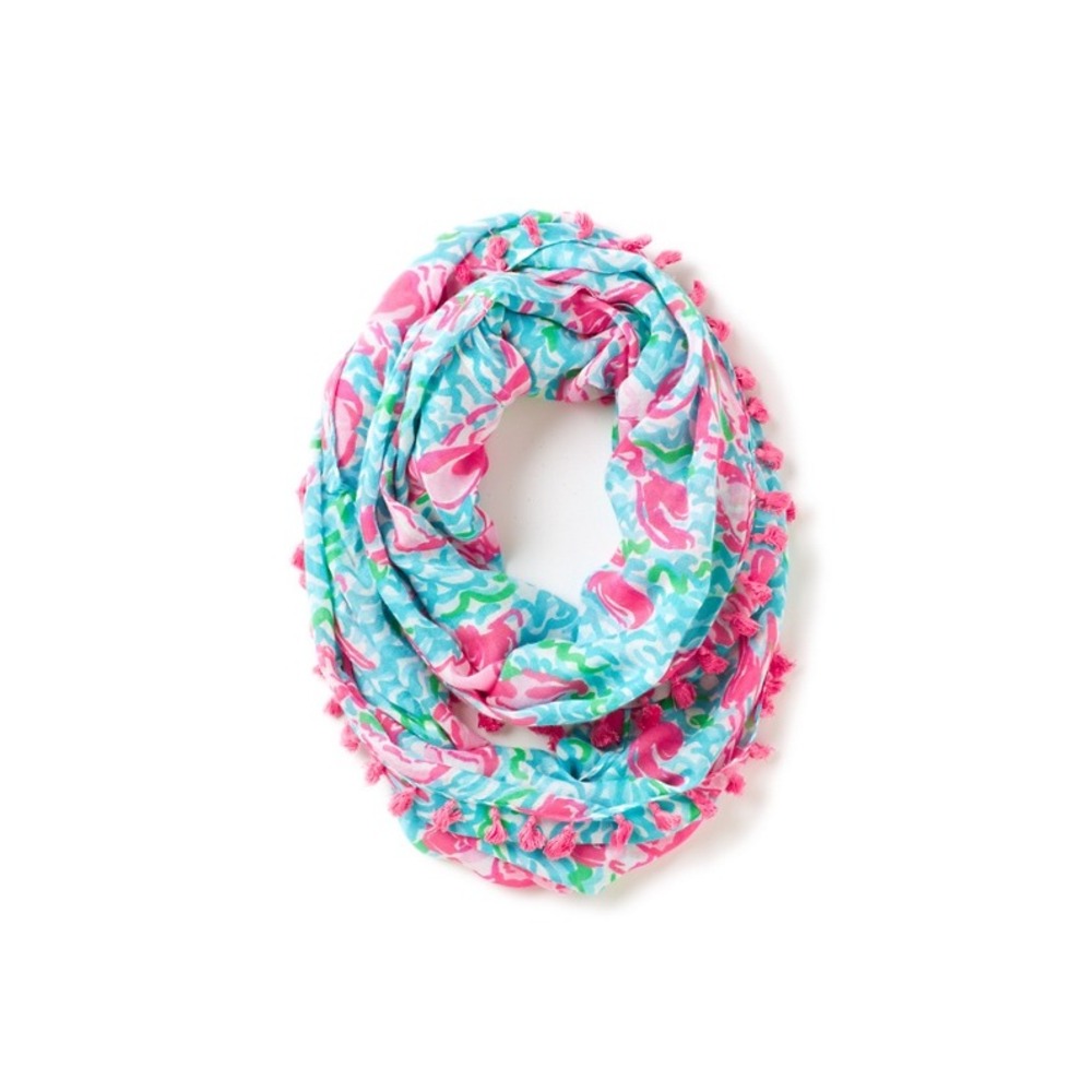 Lilly Pulitzer Riley Infinity Scarf Lobstah Roll Tassel Beach Coastal Preppy